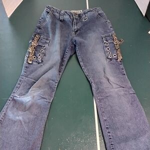 Y2K Joe Boxer Size 7 Jeans With Side Pockets With Camo Straps